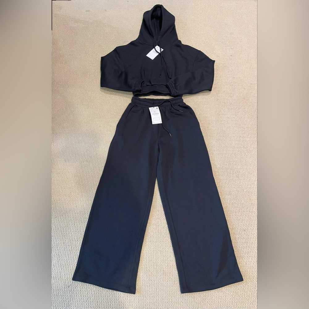 Zara long sleeve, hoodie, straight pants size XS, S, M